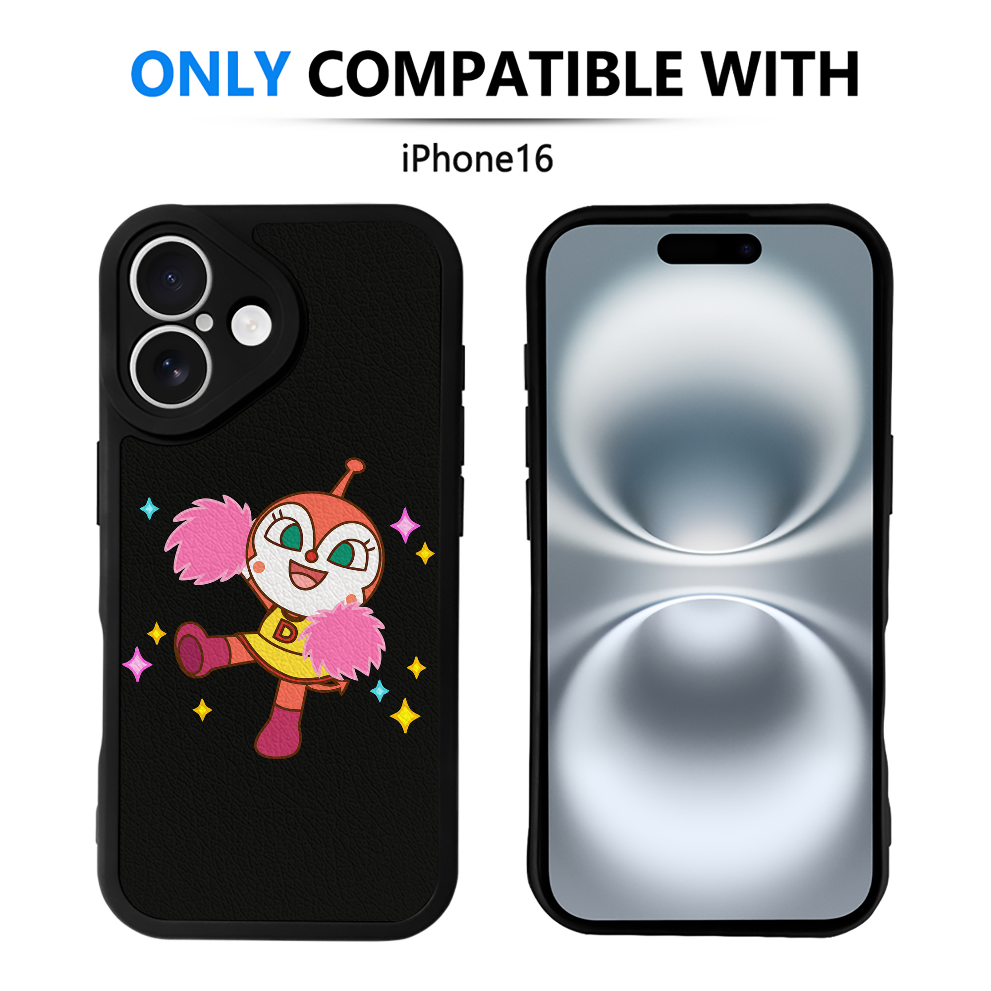 （画像用） アンパンマン Anpanman 【iPhone 16シリーズ対応】シリコンスマホケース（レザー調） 材質：シリコン